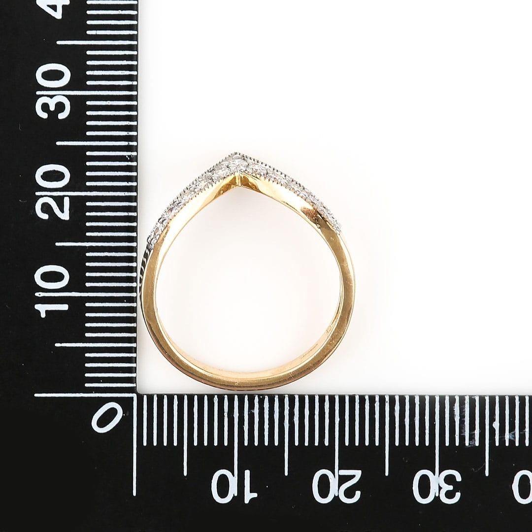 Contemporary 18ct Gold 0.50ct Diamond Wishbone Ring 8