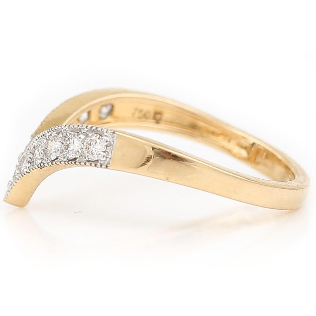 Brilliant Cut Contemporary 18ct Gold 0.50ct Diamond Wishbone Ring