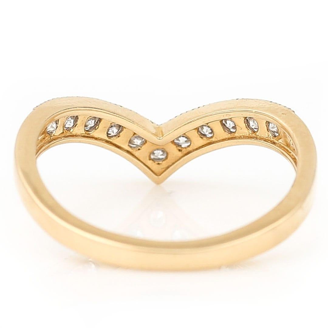 Contemporary 18ct Gold 0.50ct Diamond Wishbone Ring 3