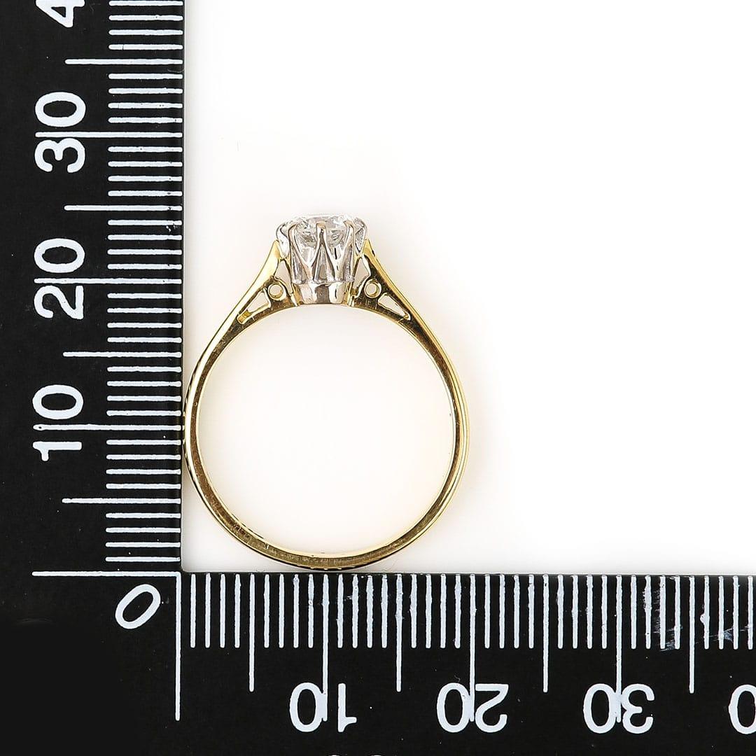 Contemporary 18ct Gold and Platinum 0.60ct Brilliant Diamond Ring 8