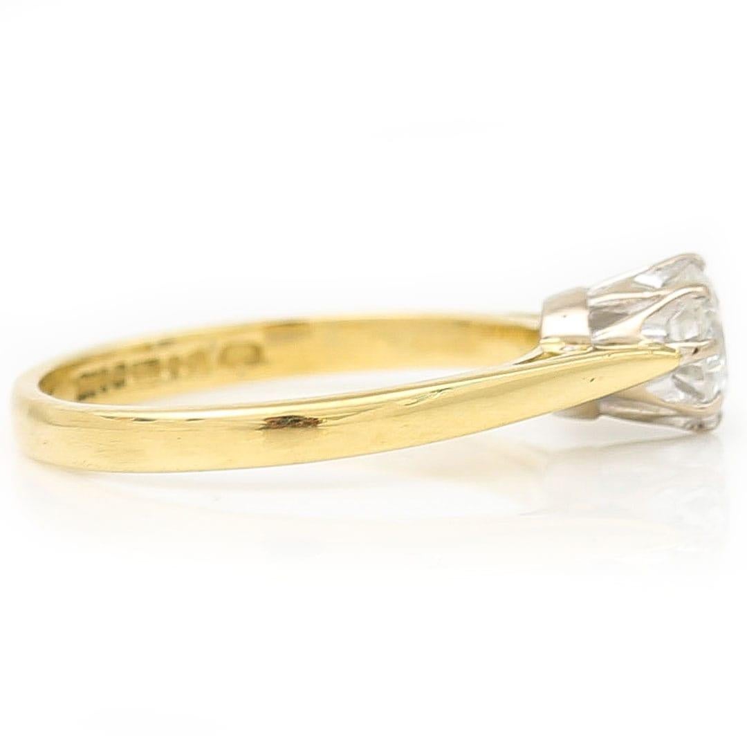Contemporary 18ct Gold and Platinum 0.60ct Brilliant Diamond Ring 1