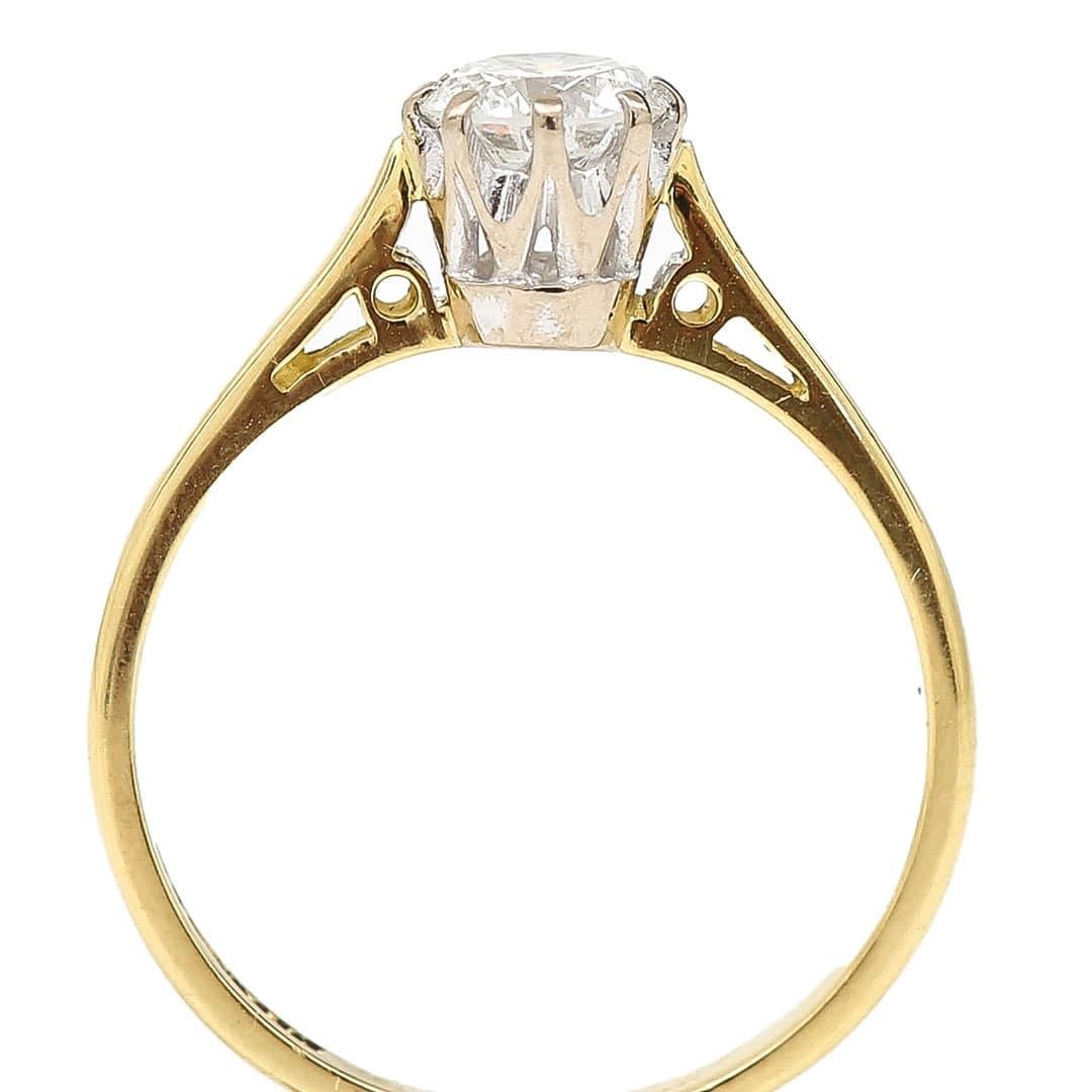 Contemporary 18ct Gold and Platinum 0.60ct Brilliant Diamond Ring 4
