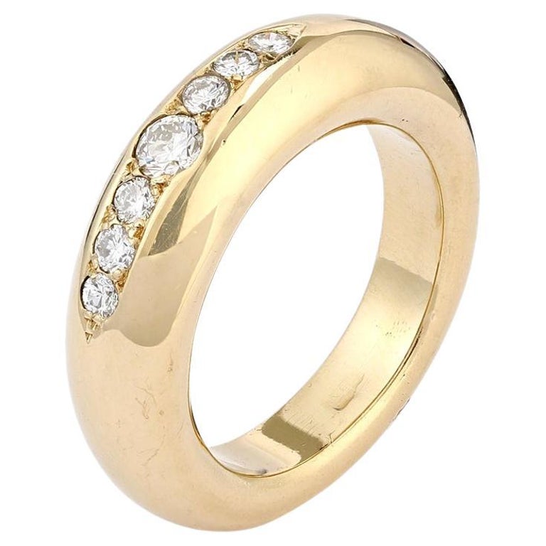 Contemporary 18ct Gold Donut Ring with Diamond Band For Sale at 1stDibs