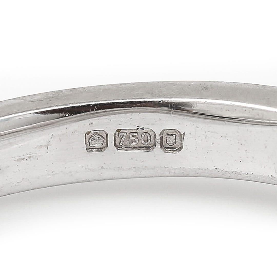 Contemporary 18ct White Gold Baguette Cut Diamond Engagement Ring H Colour For Sale 4