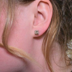 Contemporary 18ct White Gold Fancy Light Brown* Diamond Earrings