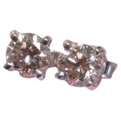 Contemporary 18ct White Gold Fancy Light Brown* Diamond Earrings