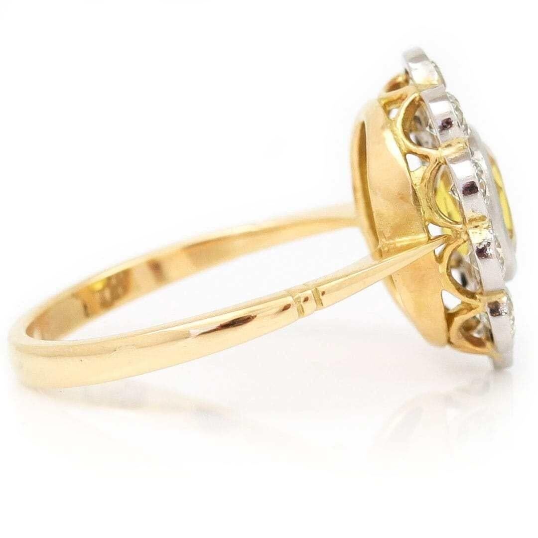 Contemporary 18ct Yellow Sapphire and Diamond Cluster Ring 1