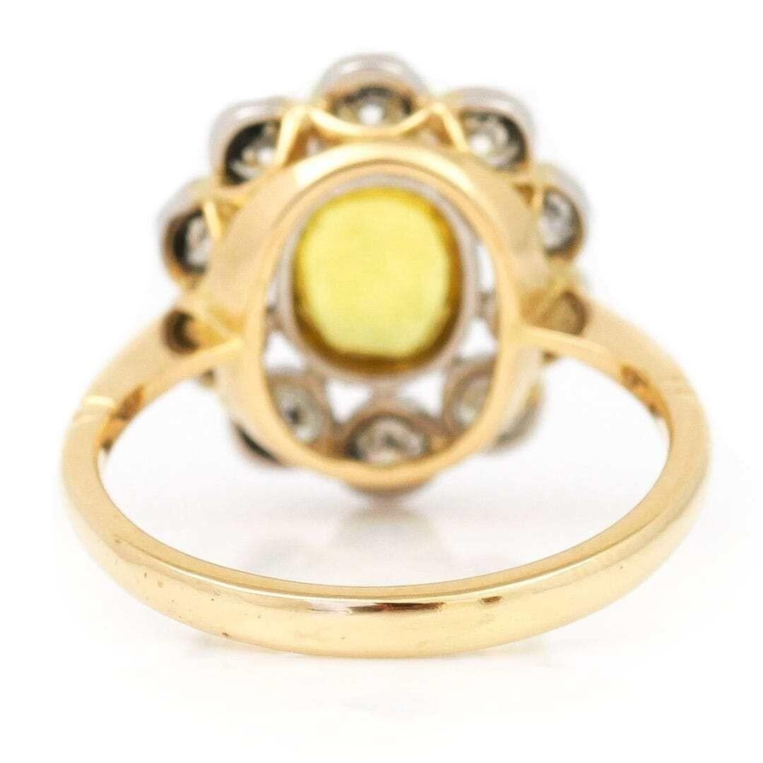 Contemporary 18ct Yellow Sapphire and Diamond Cluster Ring 3