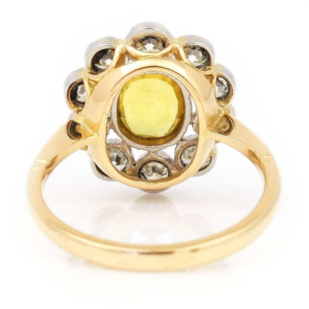 Contemporary 18ct Yellow Sapphire and Diamond Cluster Ring 4
