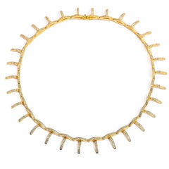 Contemporary 18K Gold and White Diamond Articulated Necklace, Diamond Necklace