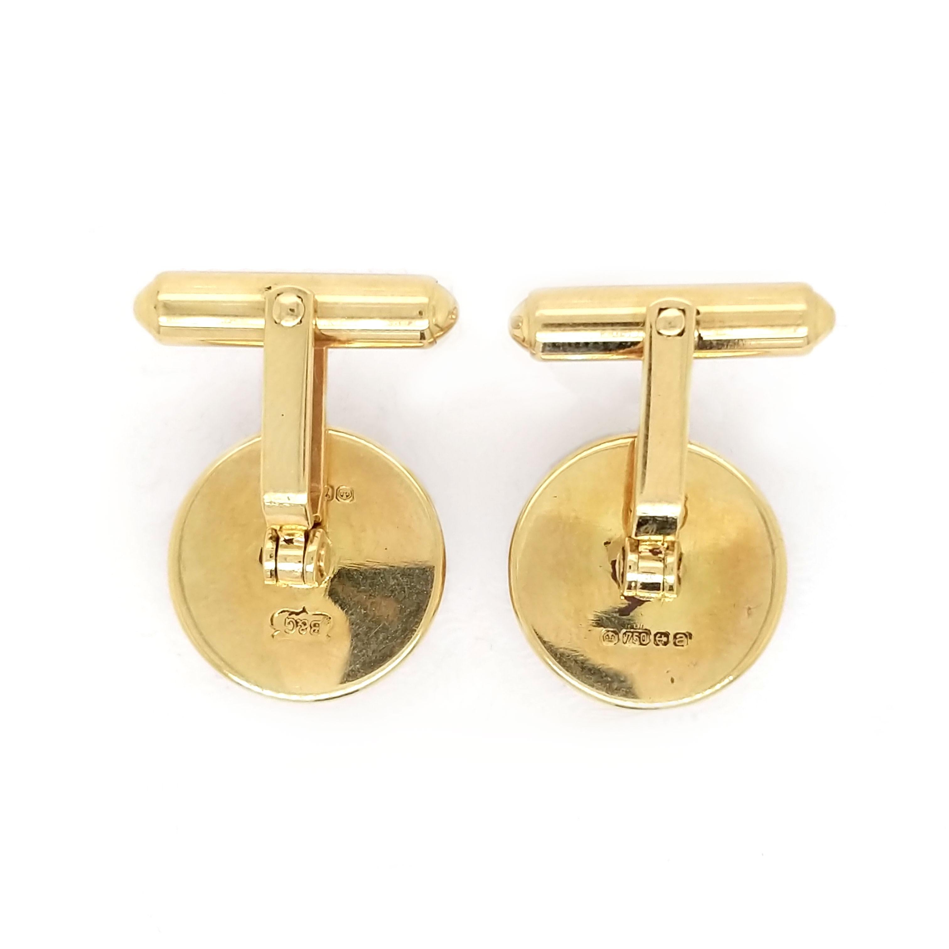 Contemporary 18 Karat Gold Hot Air Balloon Cufflinks with British Hallmarks In New Condition For Sale In Lexington, KY