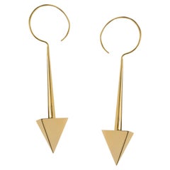 Contemporary 18k Pyramid Earrings