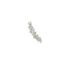 Contemporary 18k White Gold and 1.26 Ct Diamond Crawler Earring