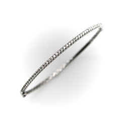 Contemporary 18K White Gold Diamond Bangle