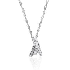 Contemporary 18K White Gold Fly Pendant Necklace by ECH Jewelry, 40cm