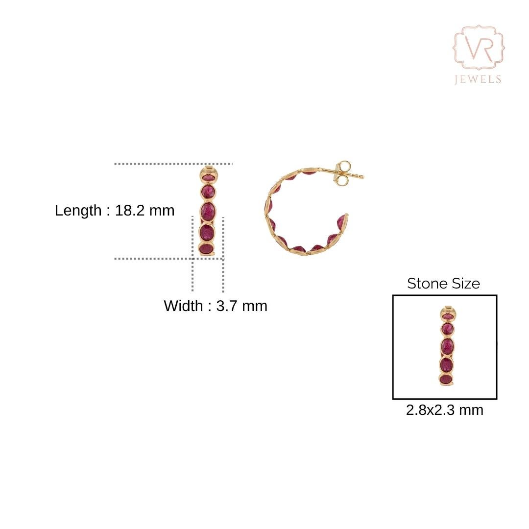 Boucles d'oreilles contemporaines en or jaune 18K 5.25Ct Rubis Naturel Ovale Cadeau Bijoux en vente 4
