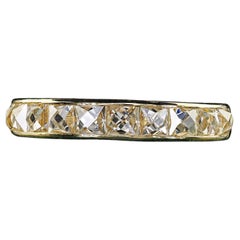 Contemporary 18K Yellow Gold Reclaimed French Cut Diamond Half Band - Size 5