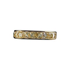 Alliance contemporaine en or jaune 18K avec diamant de taille française récupéré
