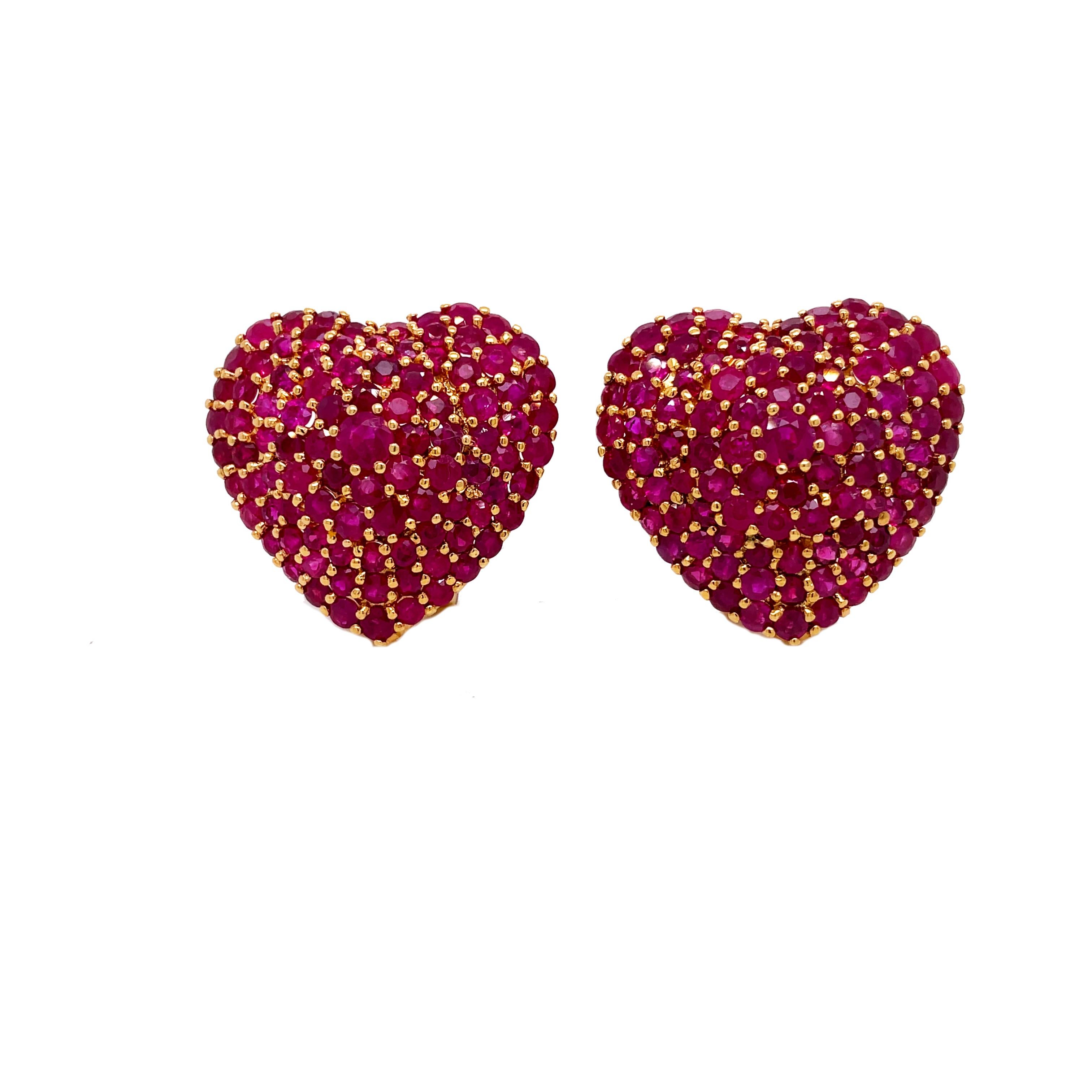 pink heart clip on earrings