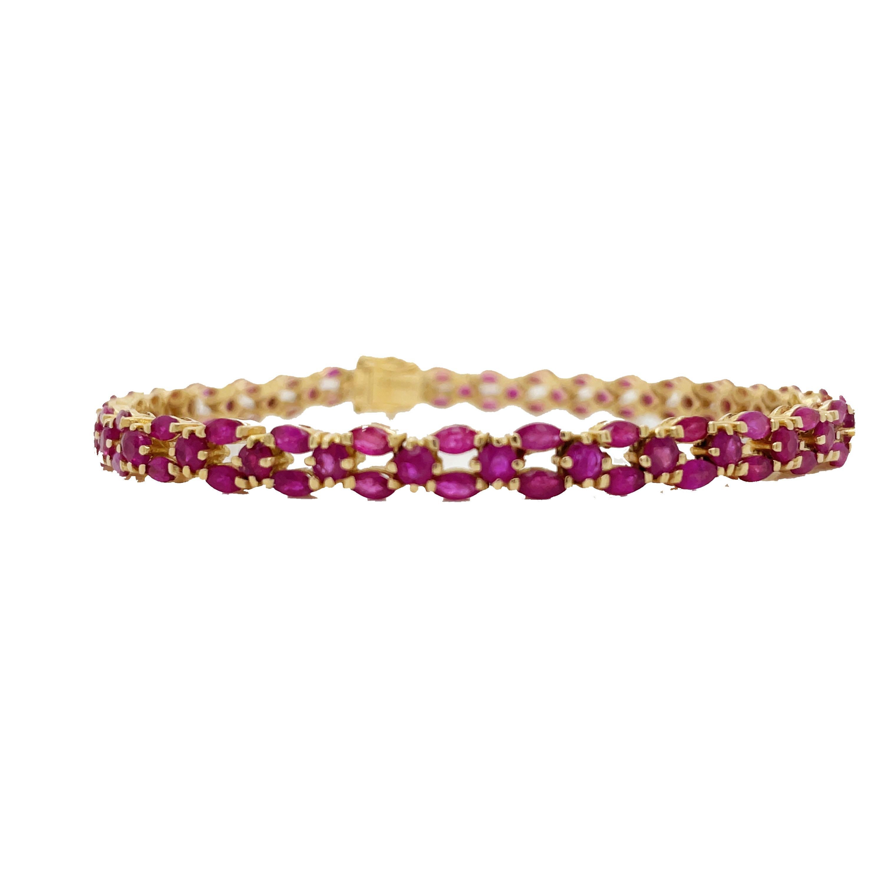ruby tennis bracelet gold