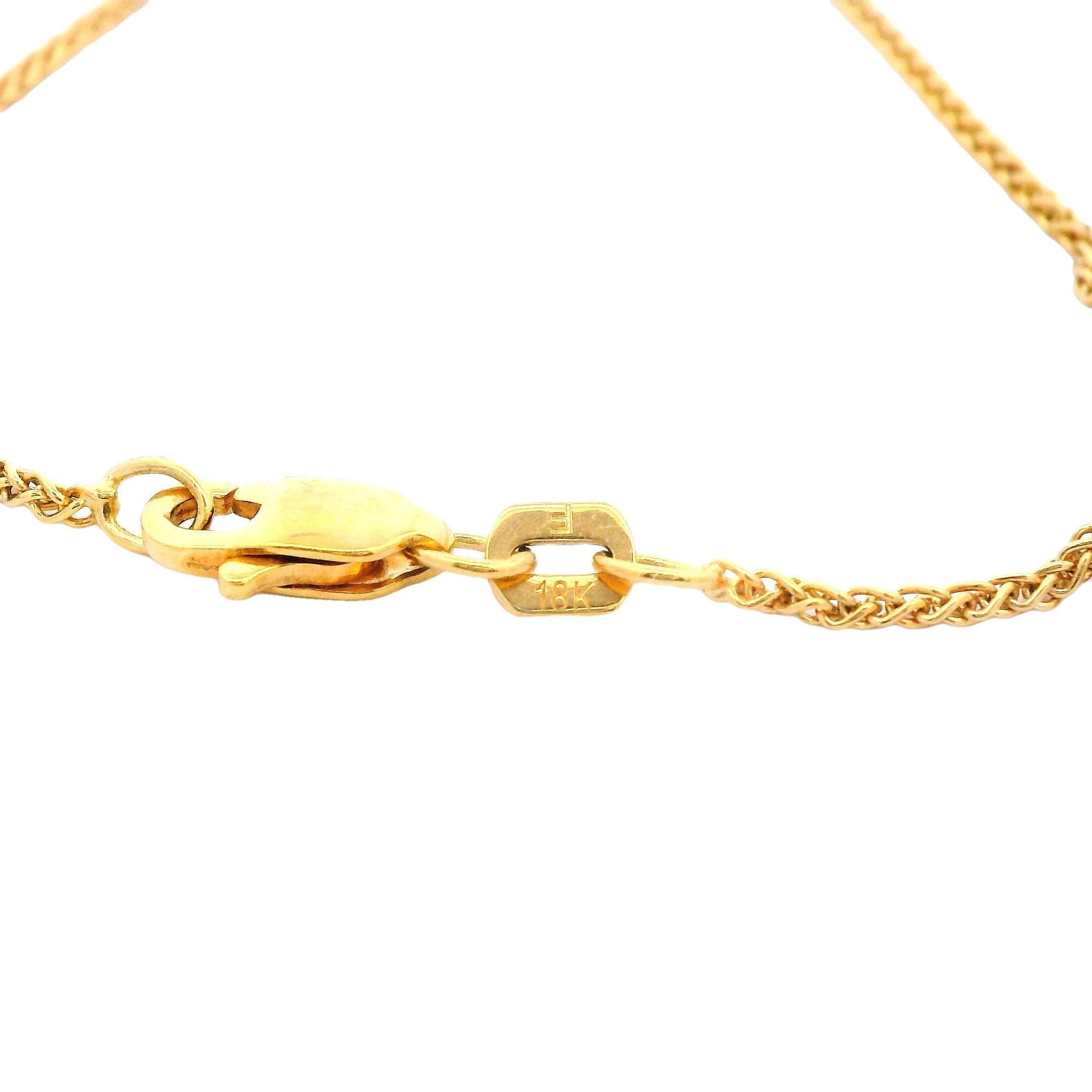 Collana a goccia con zaffiro e diamante in oro giallo 18k Contemporary V.I.I. in vendita 4