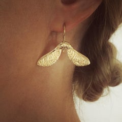 Contemporary 18K Yellow Gold “Vertoletiki” Dangling Earrings by GROMOV