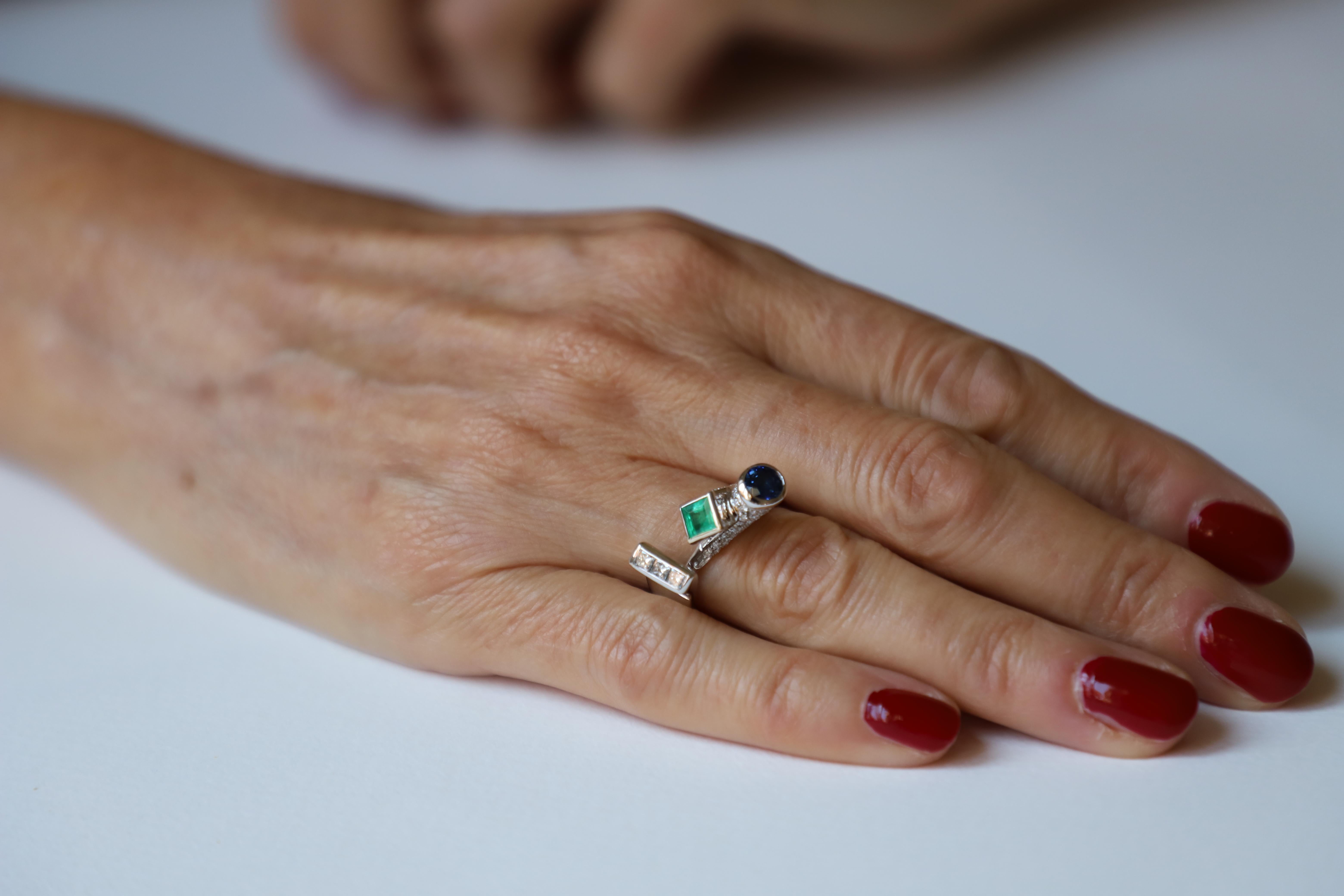 contemporary emerald ring