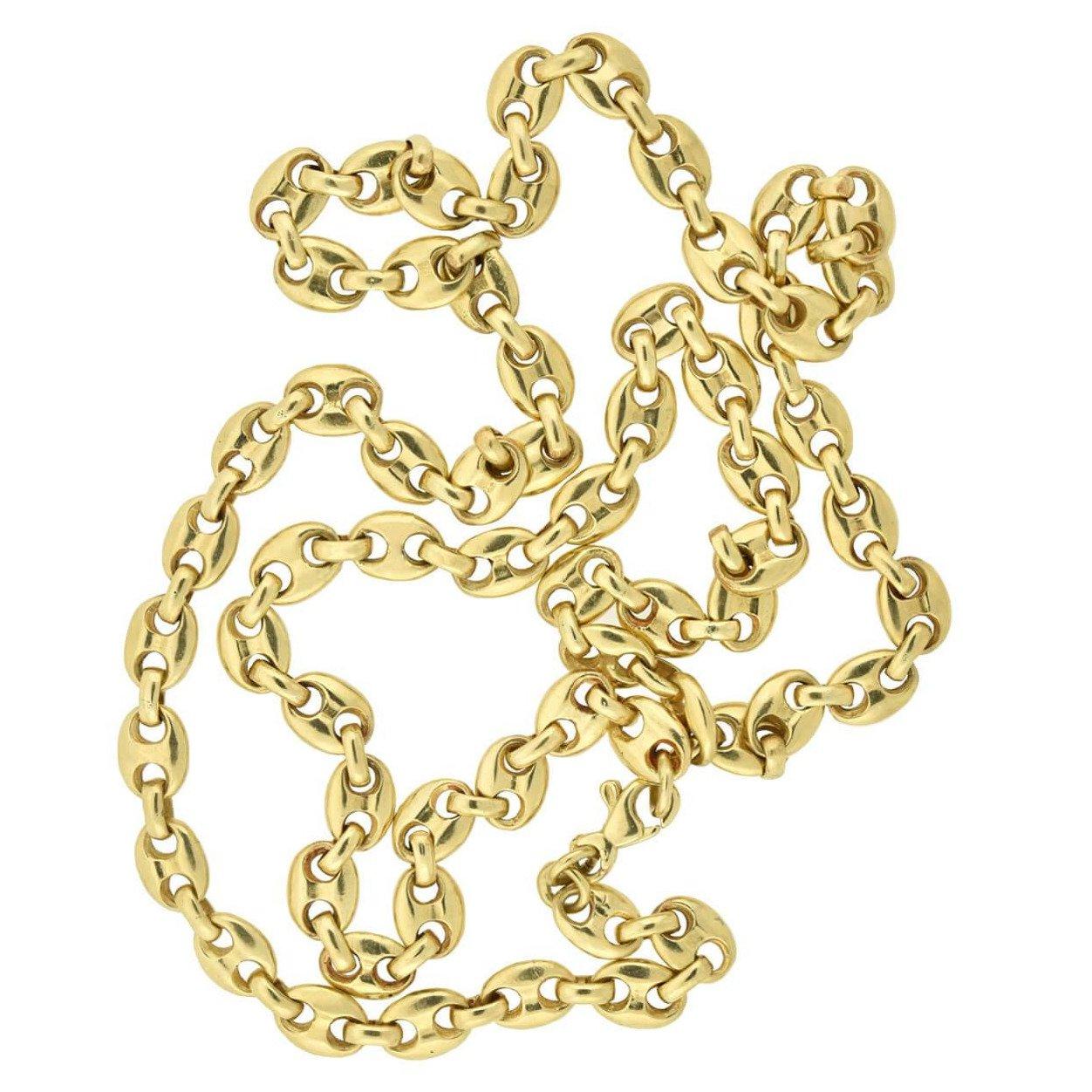 Contemporary 18 Karat Anchor Link Chain Necklace In Good Condition In Narberth, PA