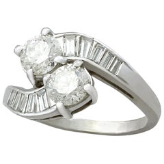 Contemporary 1.94 Carat Diamond and Platinum Twist Ring Circa 2000