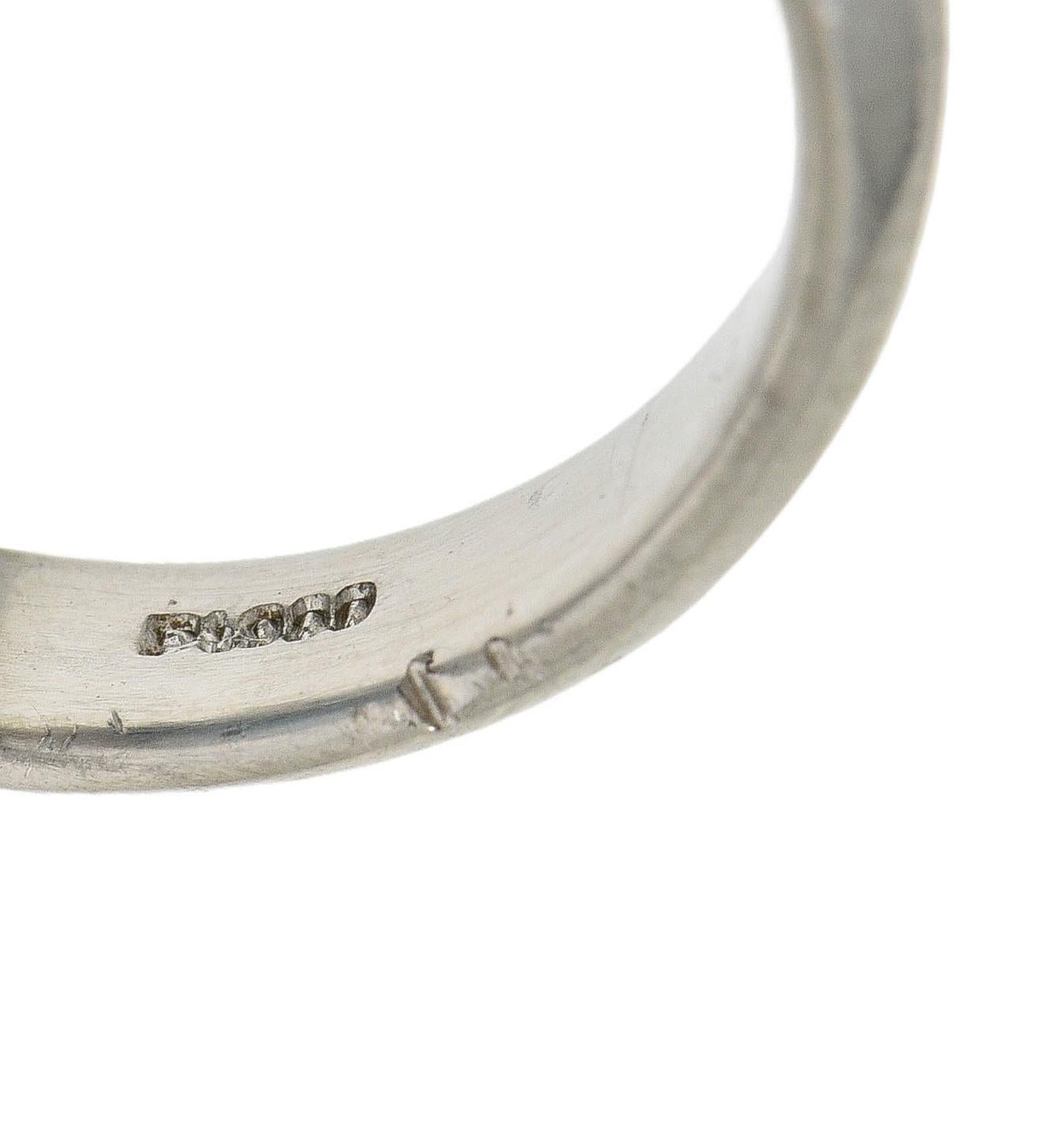 Bague de cocktail Contemporary 19.42 CTW Aquamarine Diamond Platinum Halo en vente 3