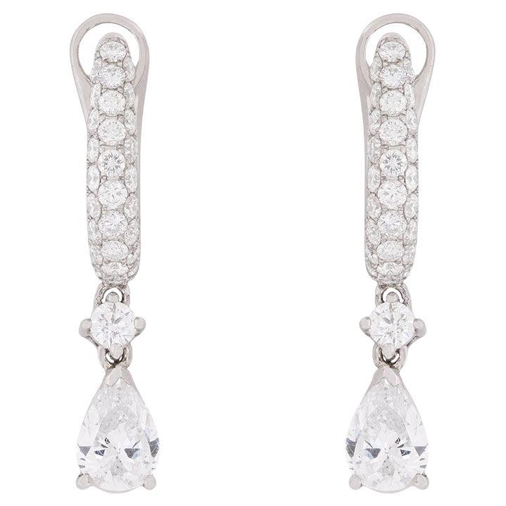 Contemporary 1.95ct Diamond Drop Earrings