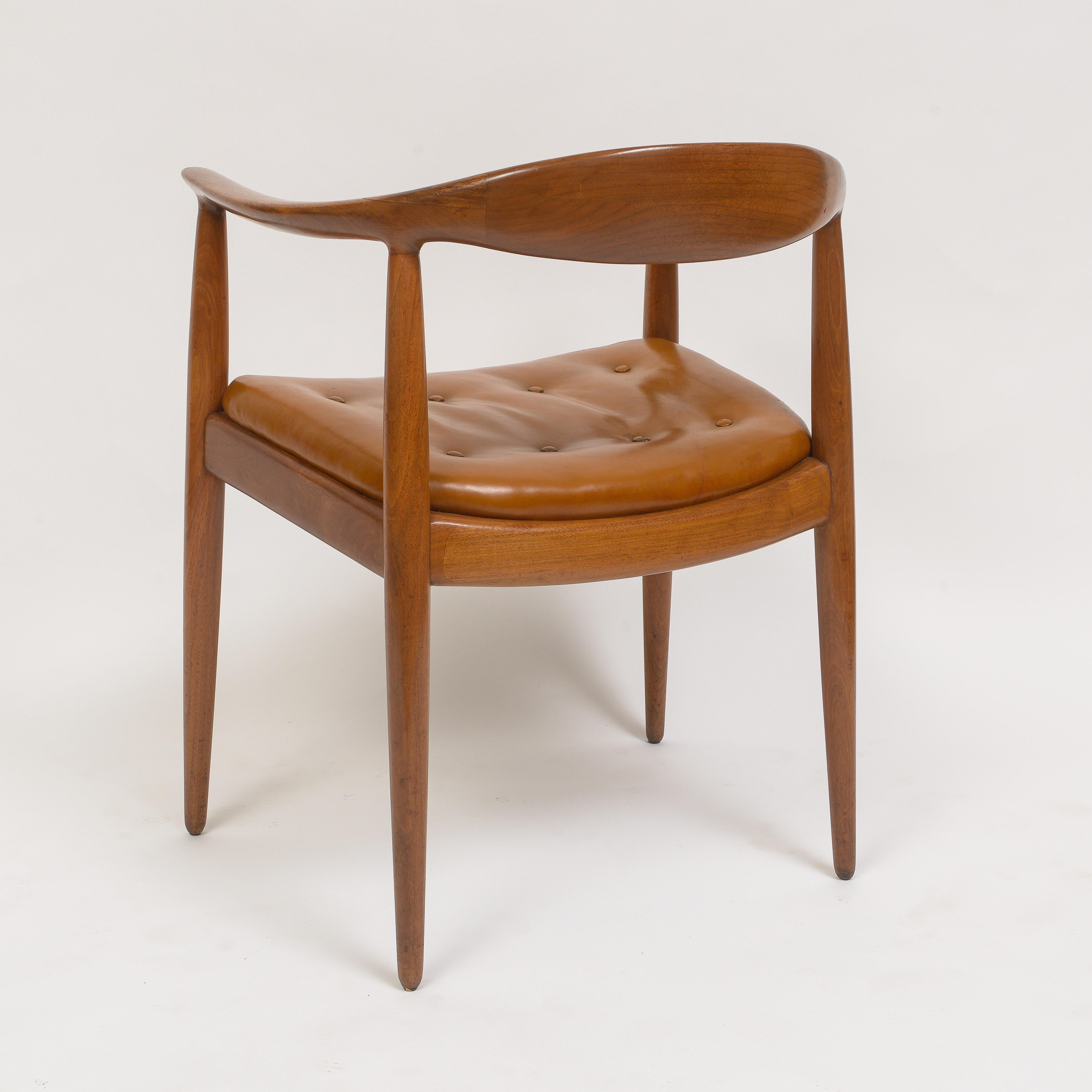 Hand-Crafted Contemporary 1960s Style Danish Modern Armchair For Sale