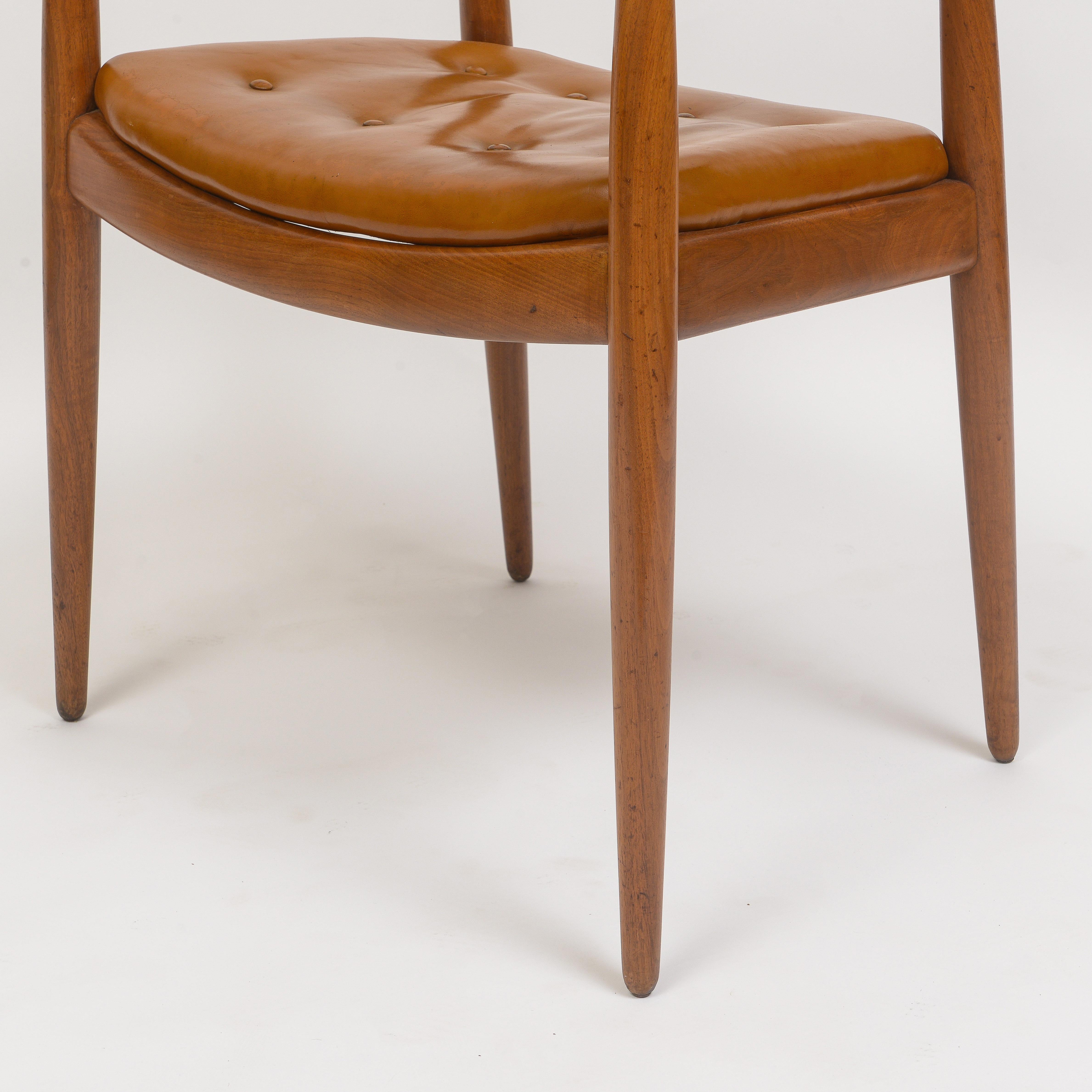 Leather Contemporary 1960s Style Danish Modern Armchair For Sale