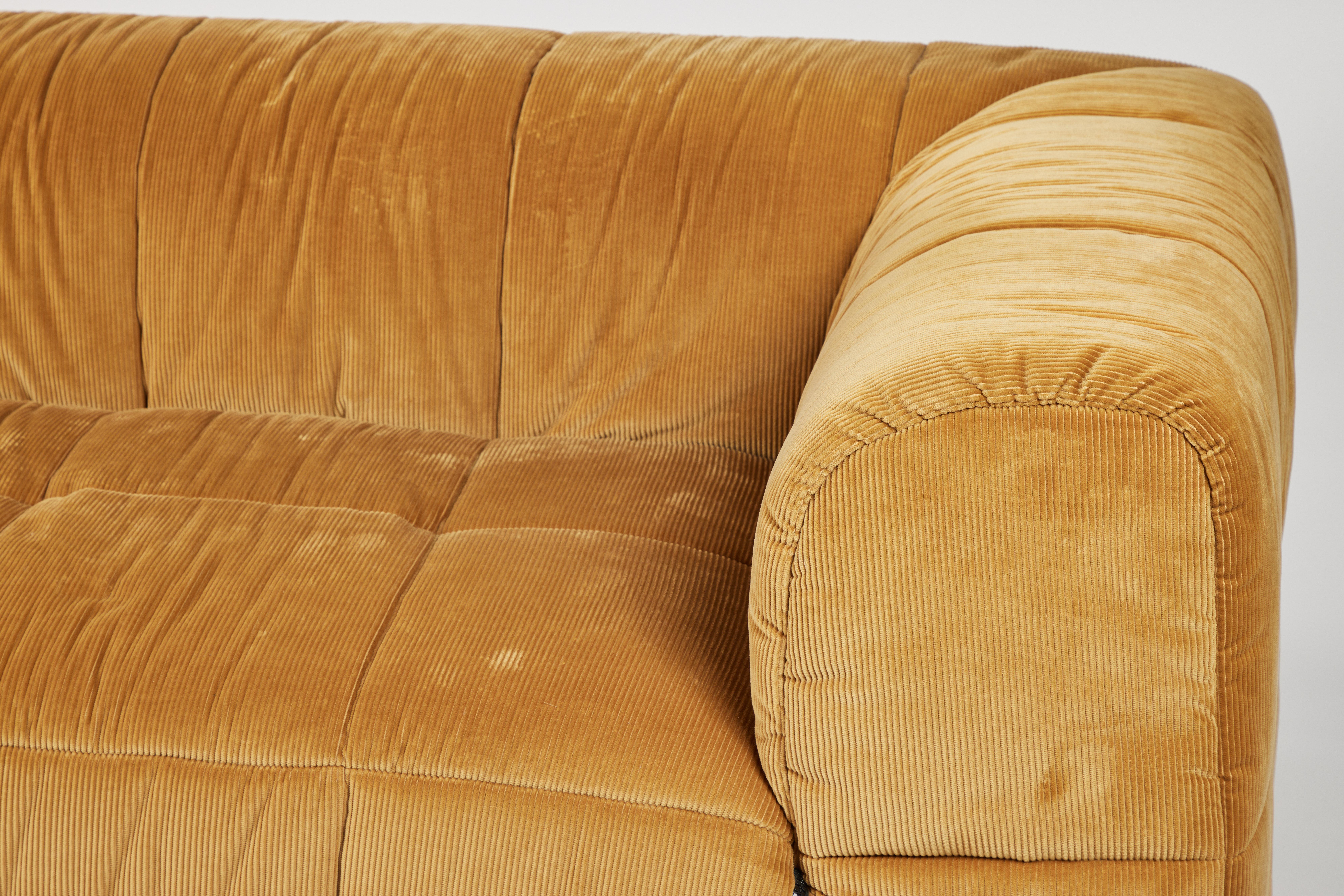 Textile Contemporary 1970s Style Italian Arflex Strips Corduroy Sofas, Set of 2
