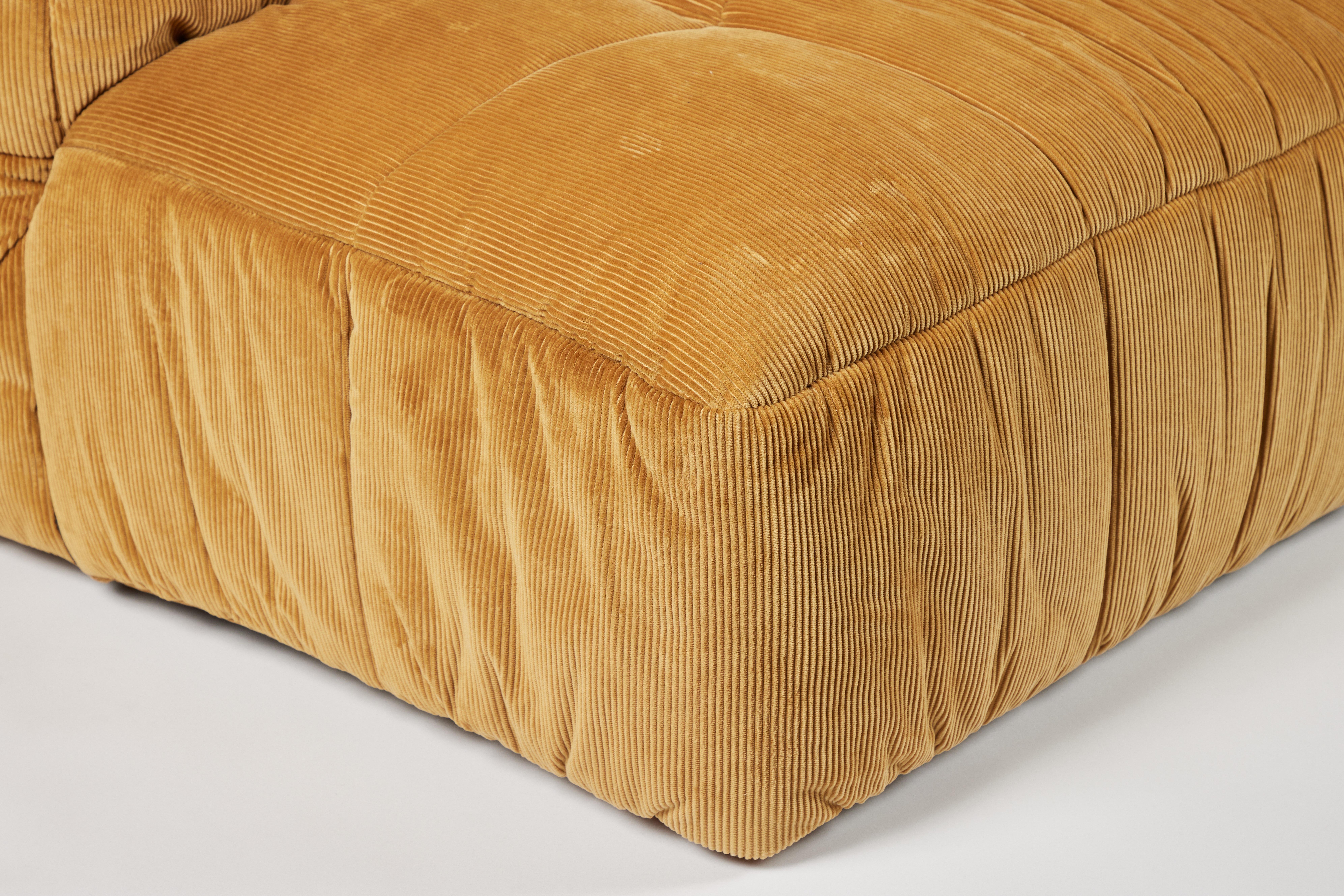 Contemporary 1970s Style Italian Arflex Strips Corduroy Sofas, Set of 2 1