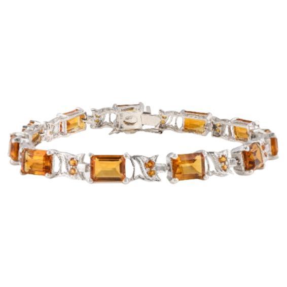 Contemporary 19.9 ct Citrine Gemstone Bracelet Made in 925 Sterling Silver For Sale