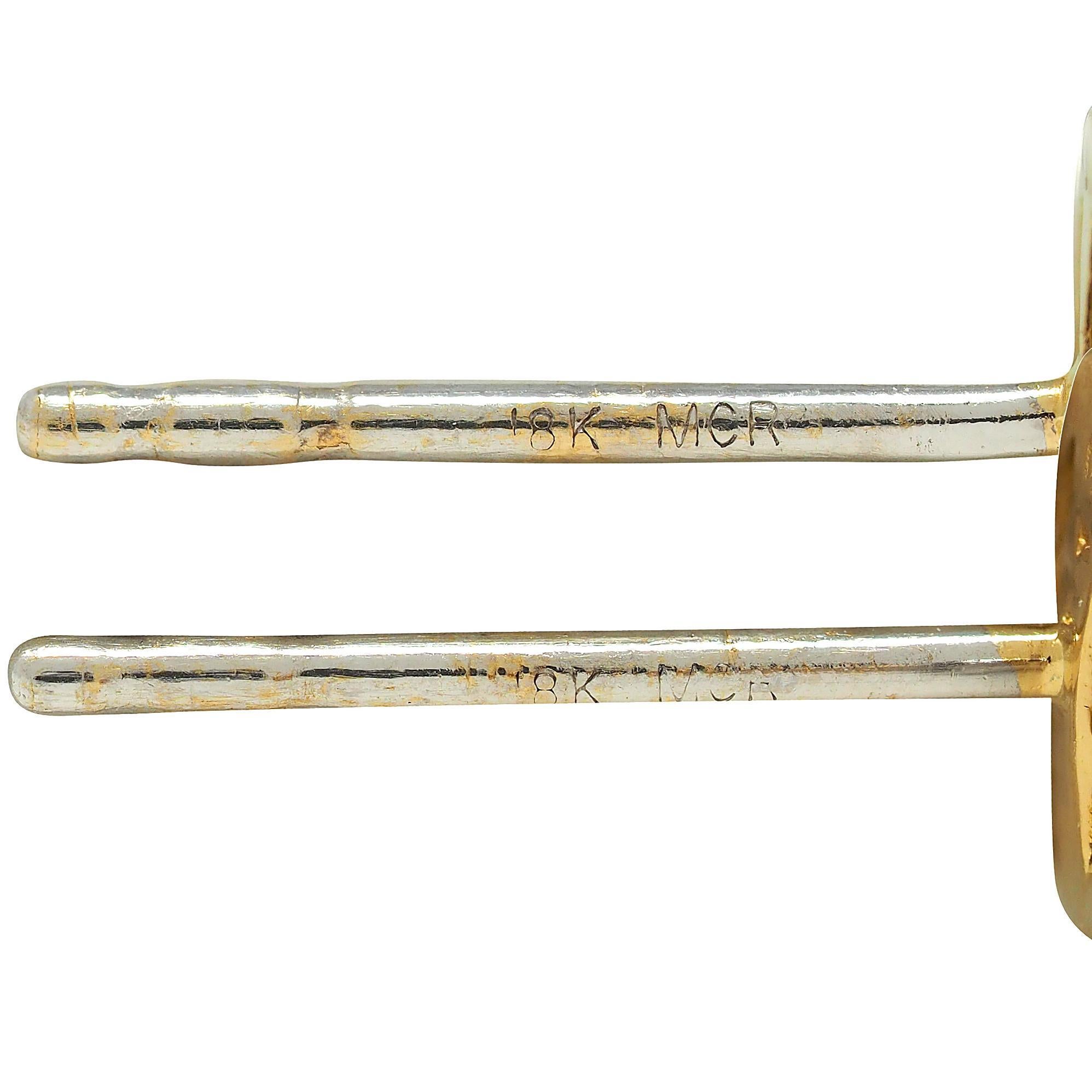 Contemporary 1.99 CTW Fancy Sapphire Diamond 18 Karat zweifarbiger Gold-Tropfen-Ohrring im Angebot 1