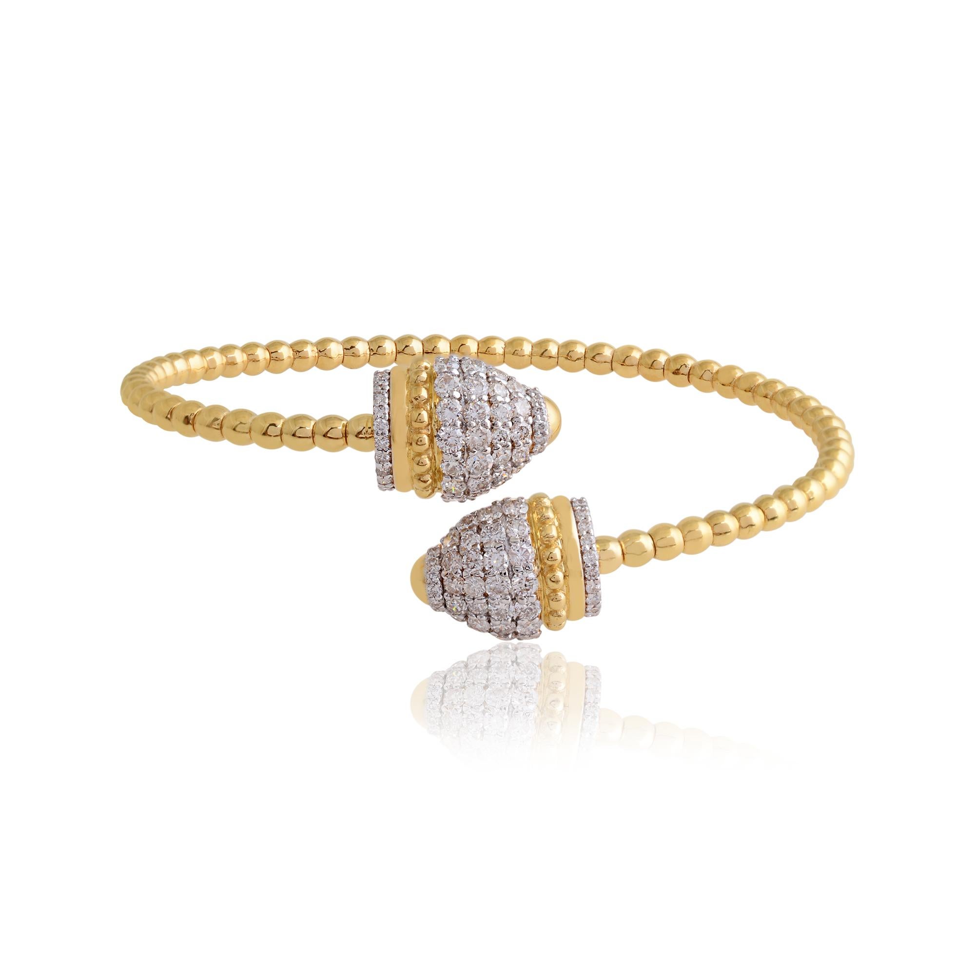 Contemporain Bracelet croisé contemporain en or 14K avec diamants ronds de 1.9Ct en vente