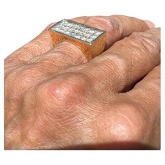 Contemporary 2 Carat Pave Diamond Yellow Gold Band Ring VS F/G 12x24mm