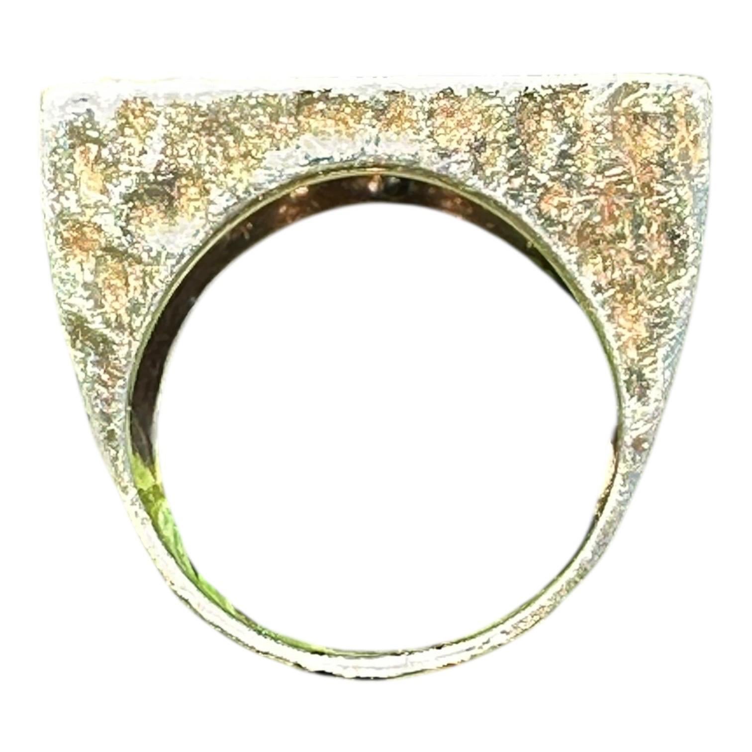 Anillo contemporáneo de oro amarillo con diamantes pavé de 2 quilates VS F/G 12x24mm en venta 2