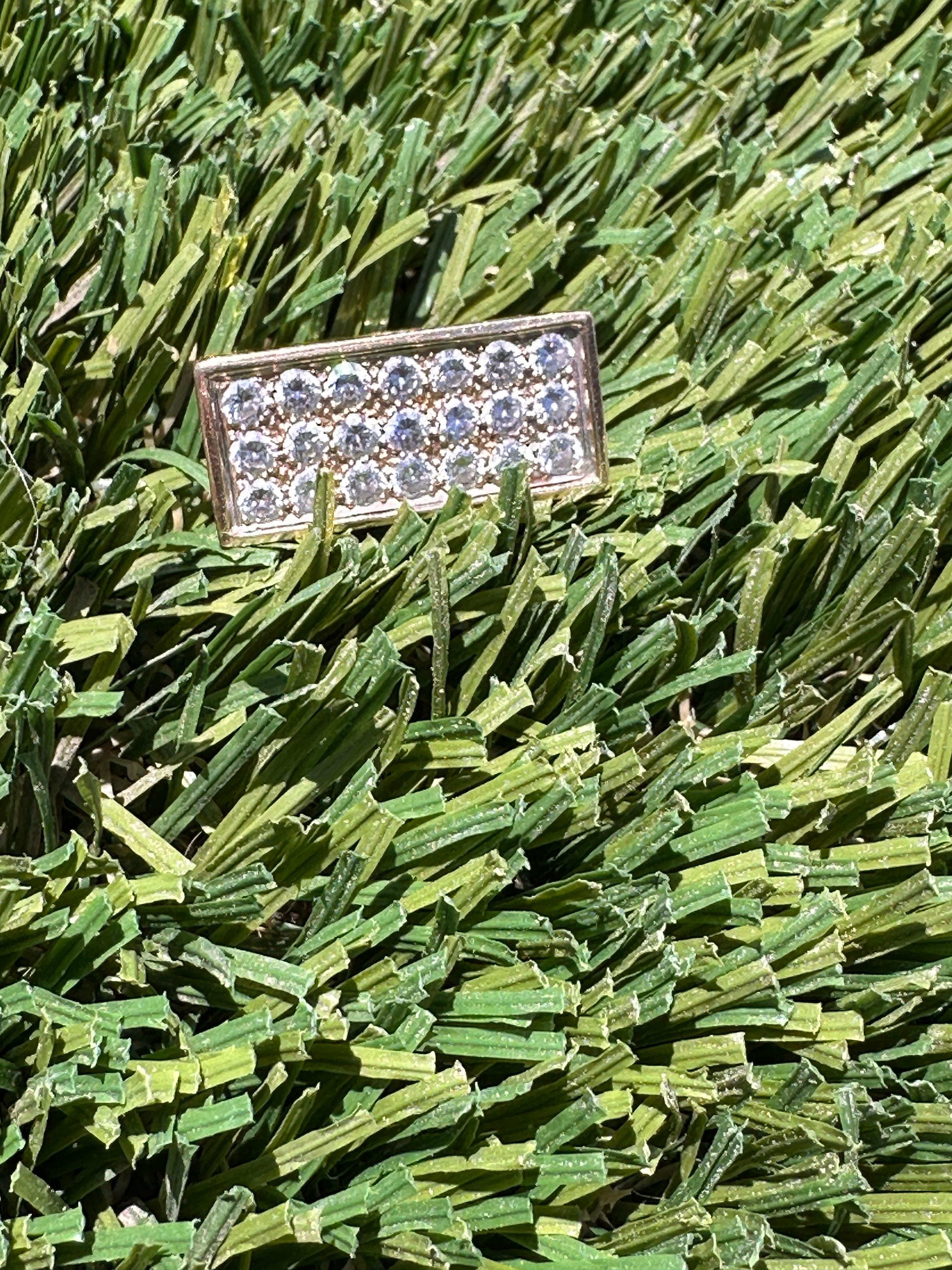 Anillo contemporáneo de oro amarillo con diamantes pavé de 2 quilates VS F/G 12x24mm en venta 4