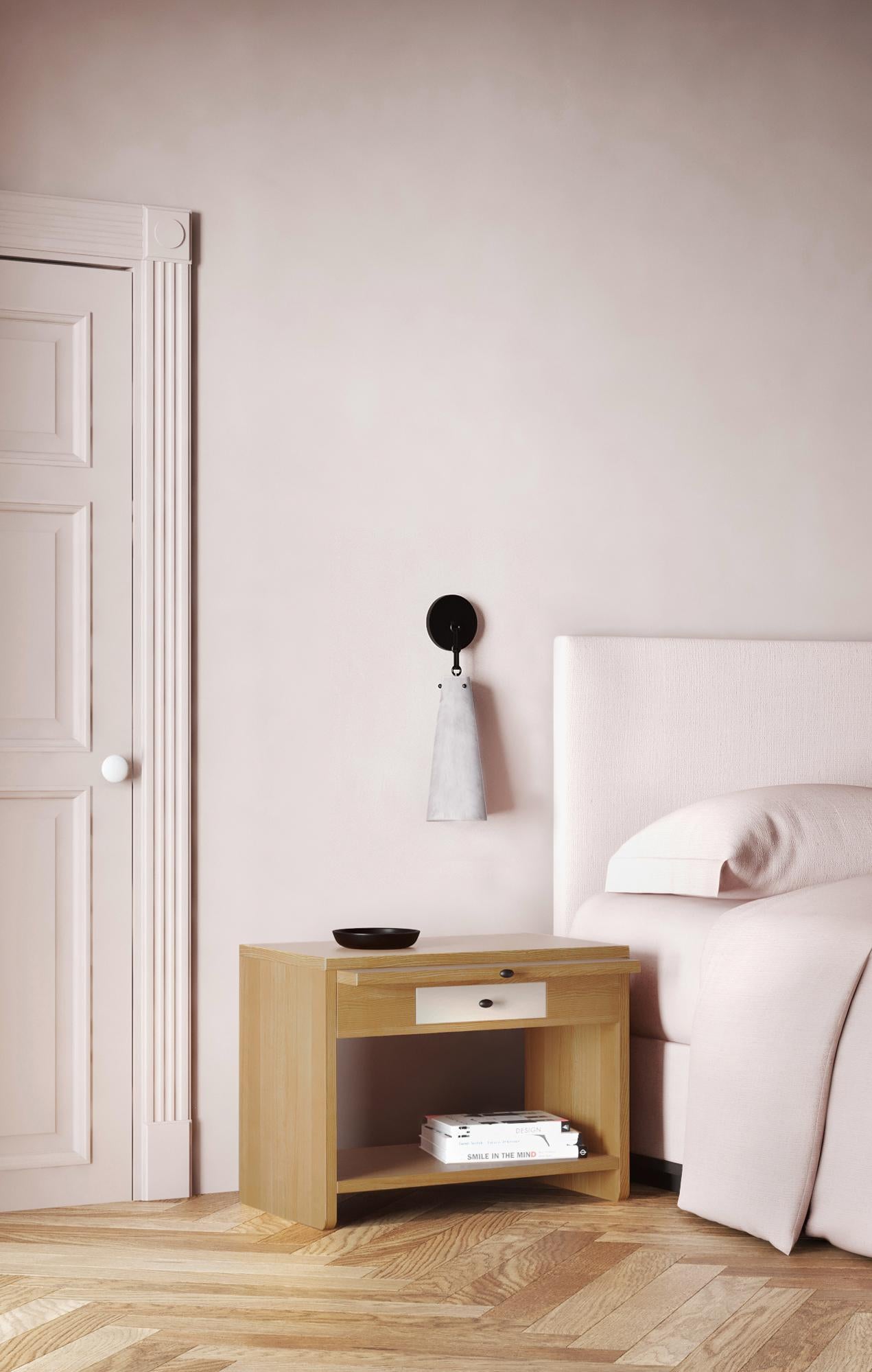 Contemporary Rossi Bedside 200 in Oak and White by Orphan Work For Sale 1