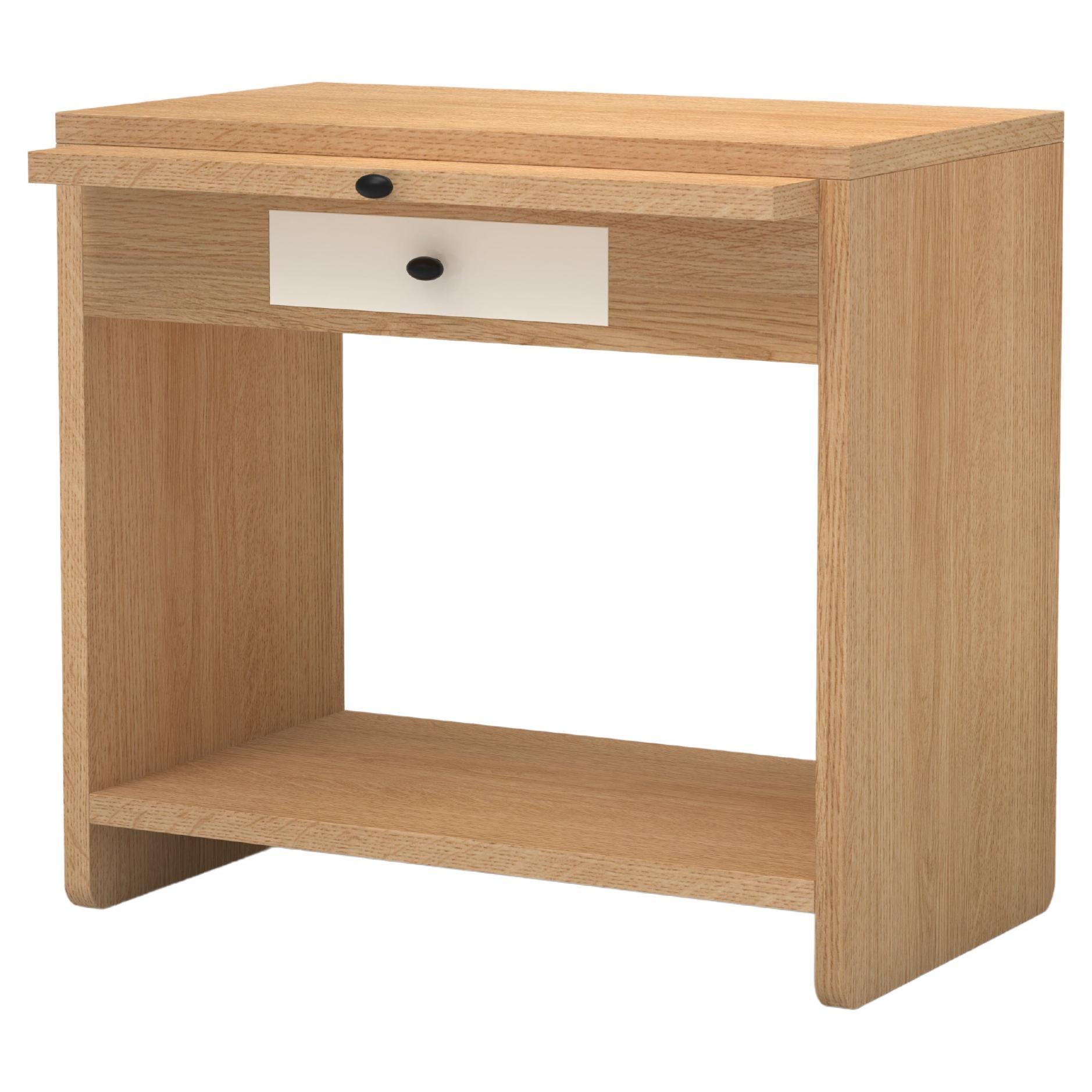 Contemporary Rossi Bedside 200 in Oak and White by Orphan Work For Sale