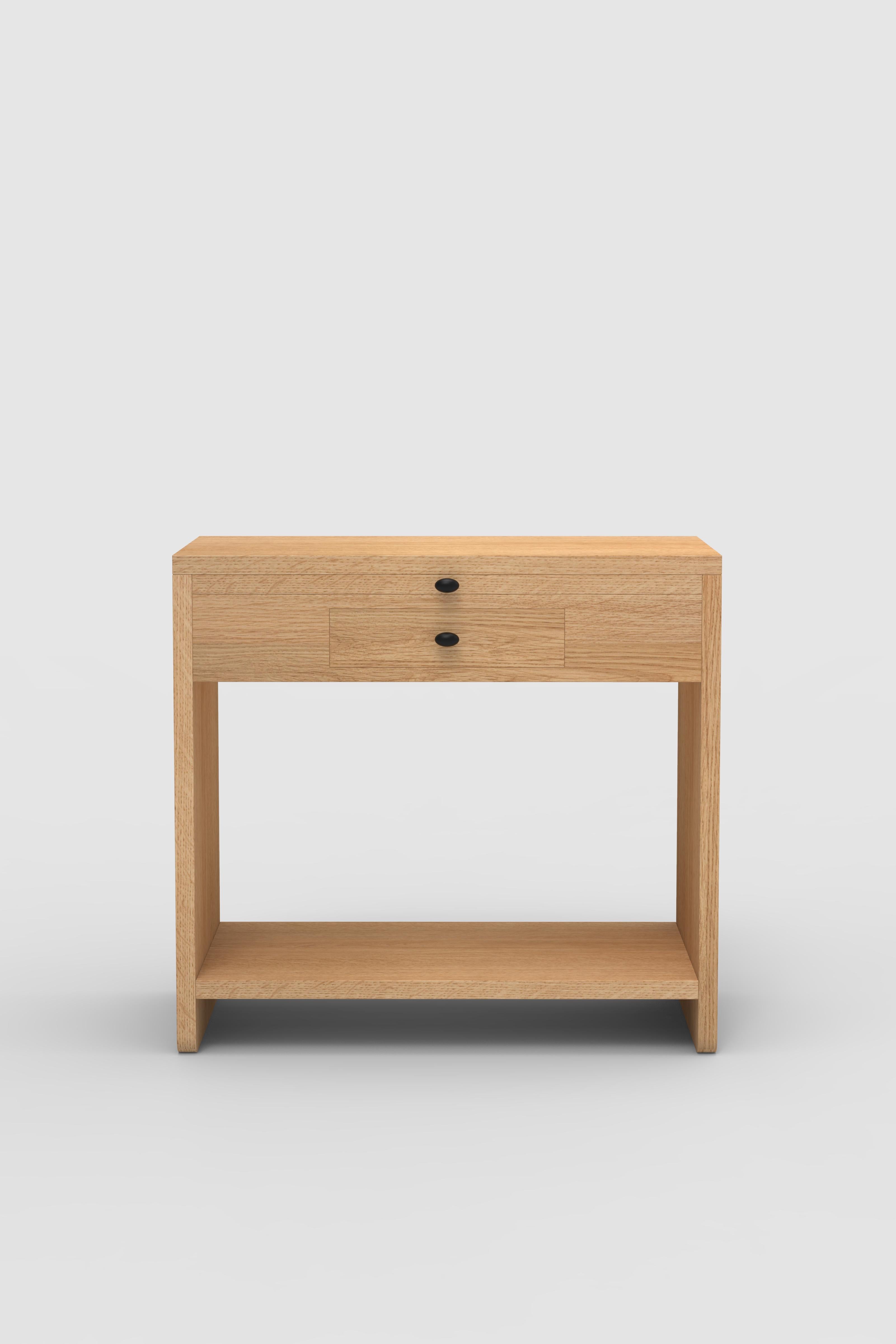 Post-Modern Contemporary Rossi Bedside 200 in Oak by Orphan Work For Sale