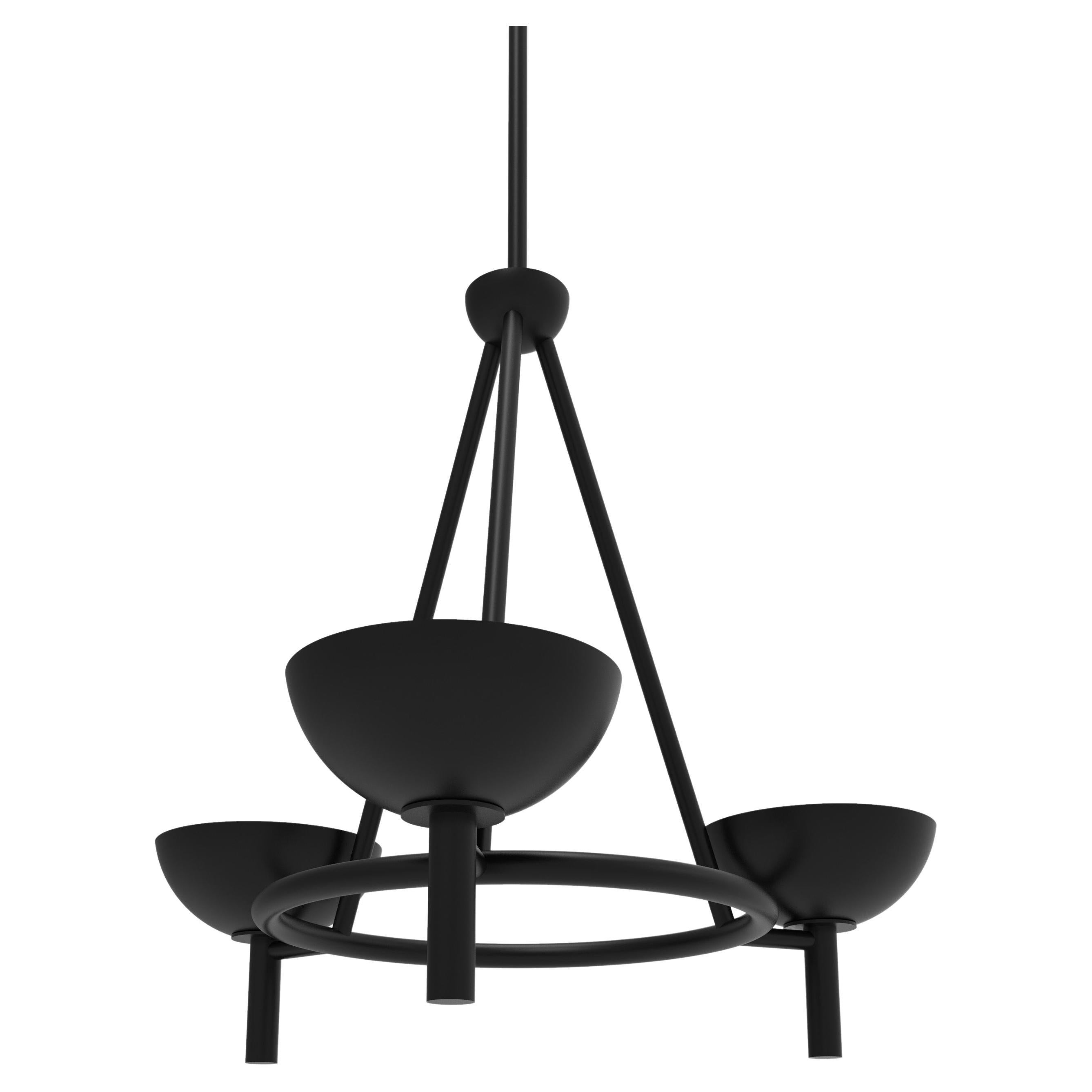 Contemporary Prato Chandelier 200 in Blackened Brass by Orphan Work For Sale