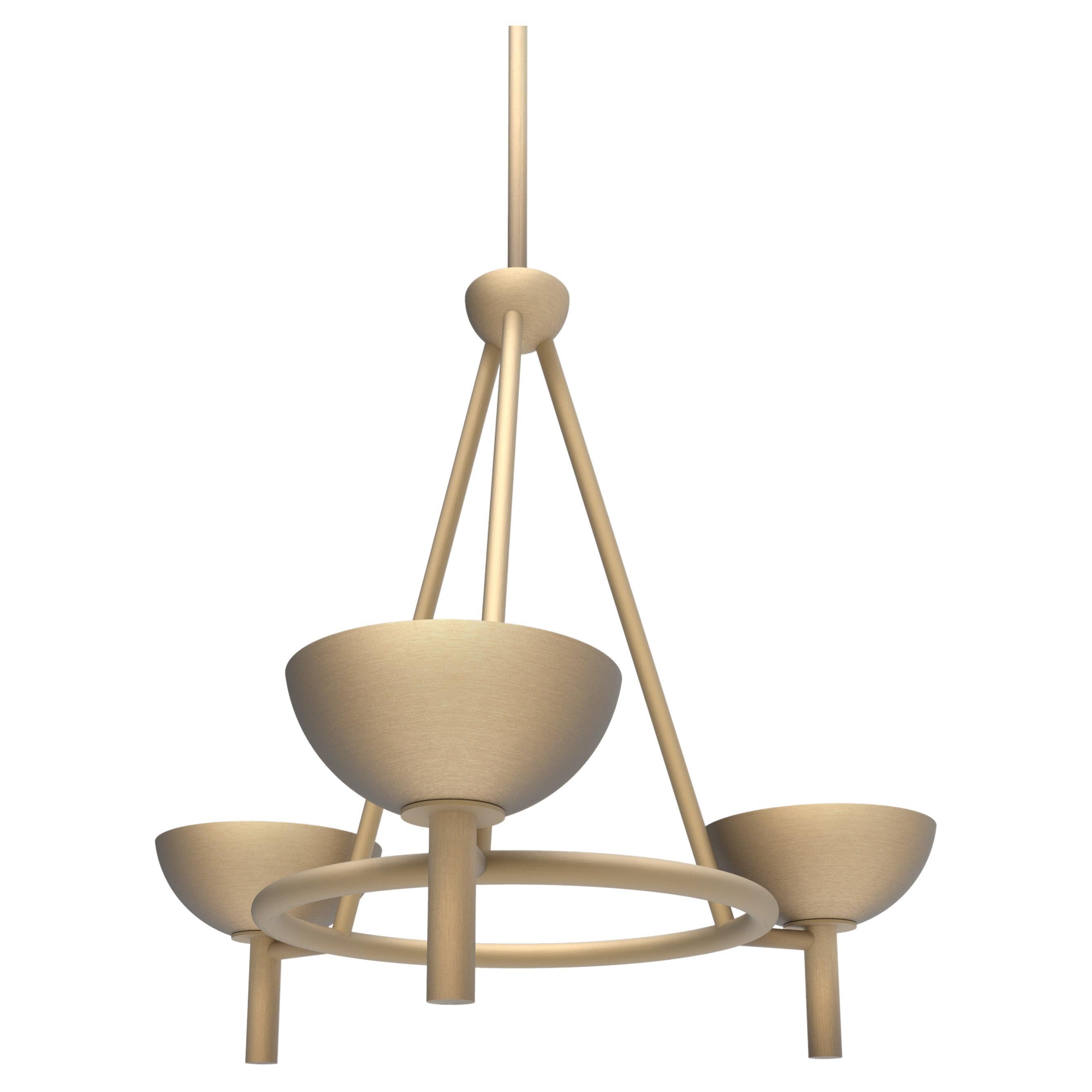 Contemporary Prato Chandelier 200 in Brushed Brass by Orphan Work For Sale