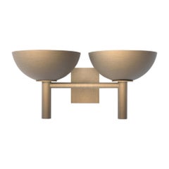 Contemporary 200 Double Sconce in Brushed Brass by Orphan Work