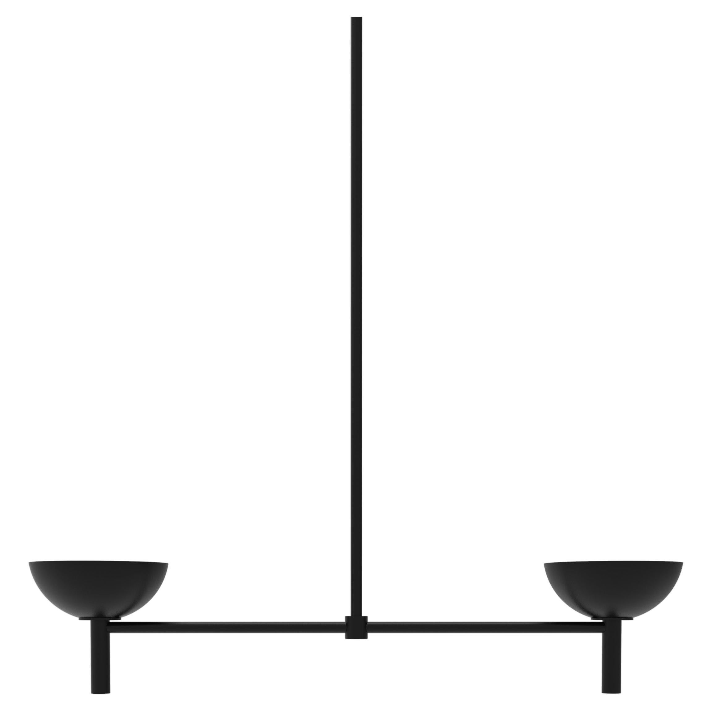 Contemporary Prato Pendant 200 in Blackened Brass by Orphan Work For Sale