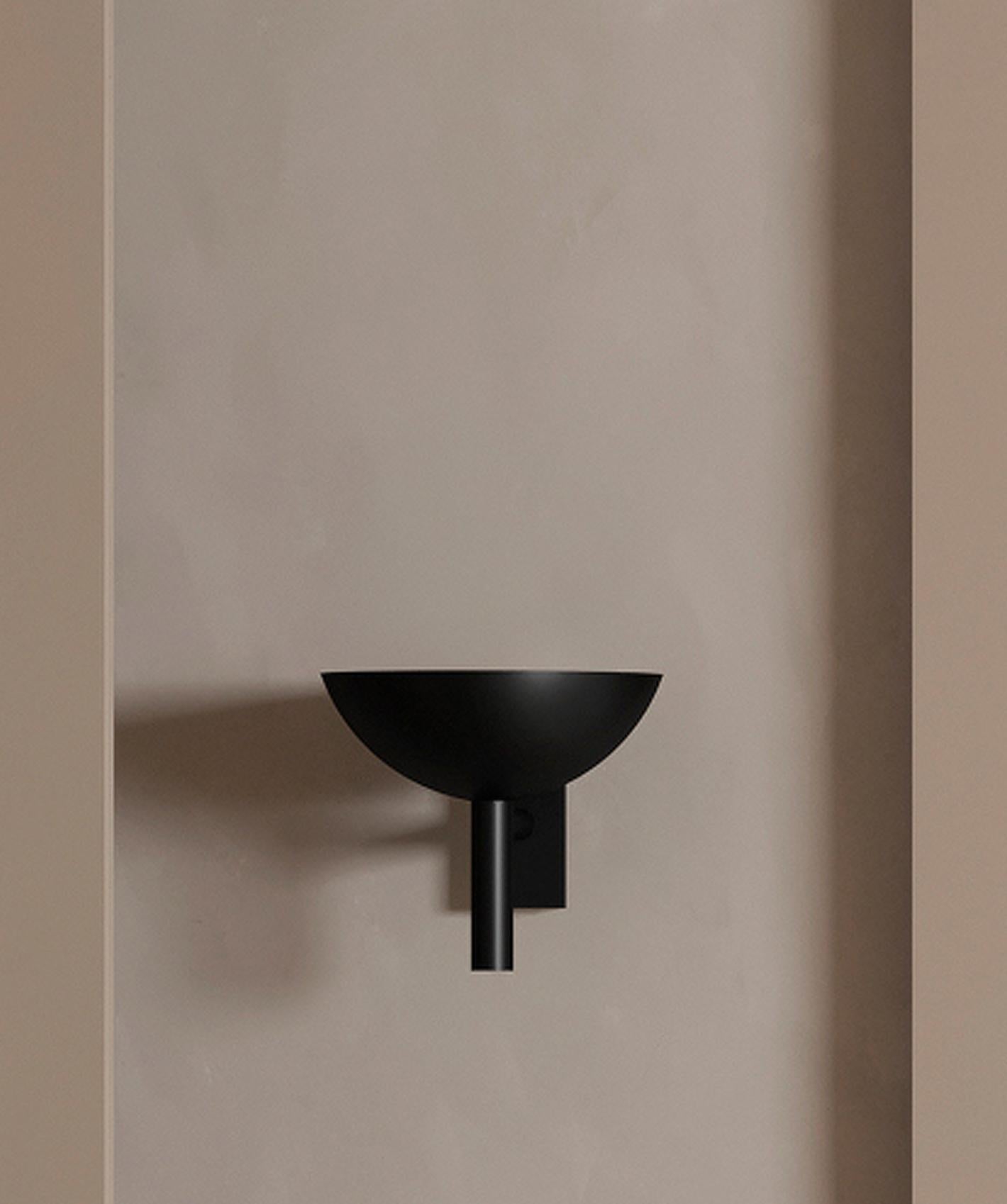 Blackened Contemporary Prato Sconce 200 in Brushed Brass by Orphan Work For Sale