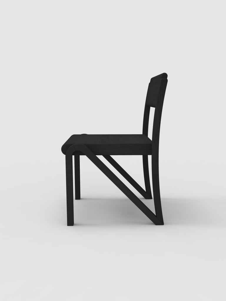 Contemporary Pucci Side Chair 200 in Blackened Oak by Orphan Work For